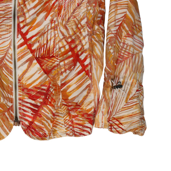 Chicos Jacket Womens Size 1 Medium Funnel Neck Full Zip Orange Lightweight - Picture 4 of 13